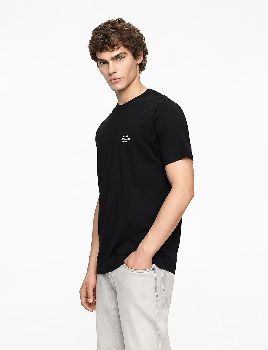 Mads Nørgaard - Cotton Jersey Frode Logo Tee FAV - kurzärmelige t-shirts - black - 3
