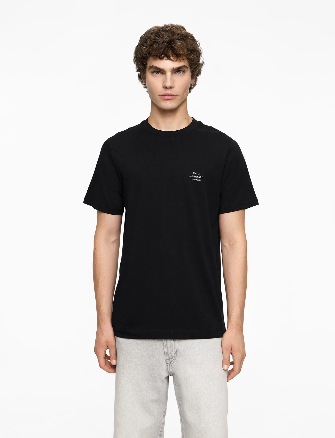 Mads Nørgaard - Cotton Jersey Frode Logo Tee FAV - kurzärmelig - black - 0