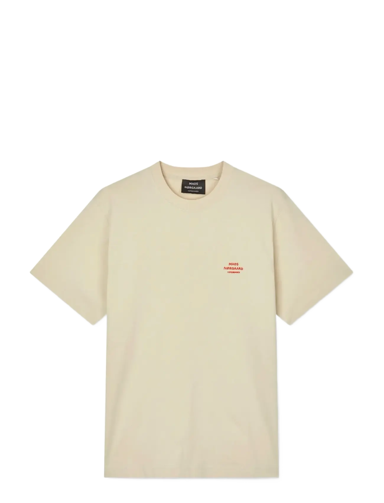 Mads Nørgaard Cotton Jersey Frode Logo Tee FAV - T-Shirts - CASTLE WALL / cream