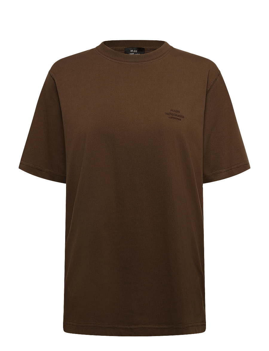 Mads Nørgaard - Cotton Jersey Frode Logo Tee FAV - kurzärmelige t-shirts - cocoa - 1