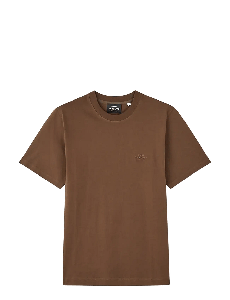 Mads Nørgaard - Cotton Jersey Frode Logo Tee FAV - kurzärmelige t-shirts - cocoa - 0