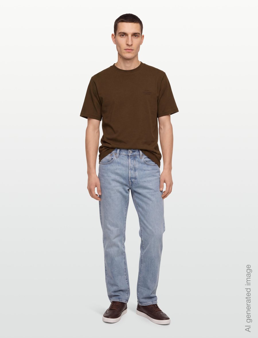 Mads Nørgaard - Cotton Jersey Frode Logo Tee FAV - kurzärmelige t-shirts - cocoa - 0