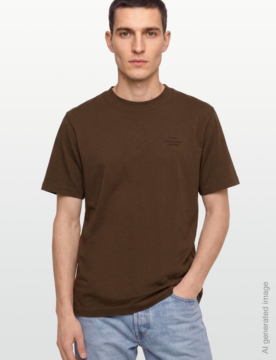 Mads Nørgaard - Cotton Jersey Frode Logo Tee FAV - kurzärmelige t-shirts - cocoa - 3
