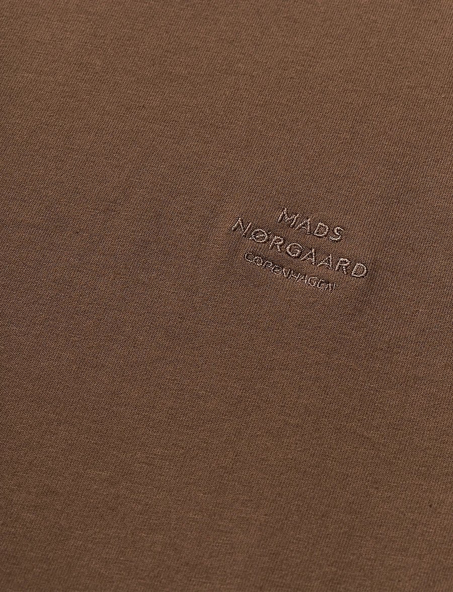 Mads Nørgaard - Cotton Jersey Frode Logo Tee FAV - kurzärmelige t-shirts - cocoa - 1