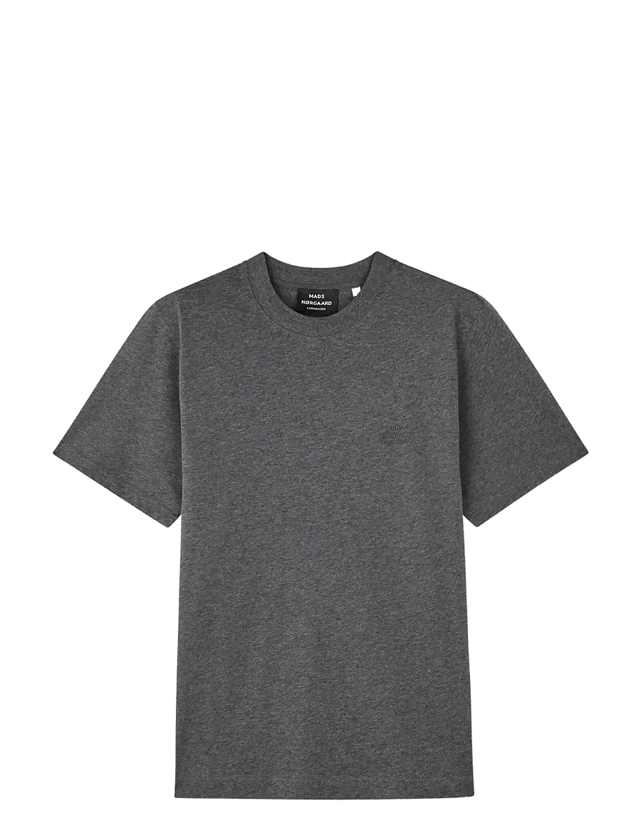 Mads Nørgaard - Cotton Jersey Frode Logo Tee FAV - kurzärmelige t-shirts - dark grey melange - 0