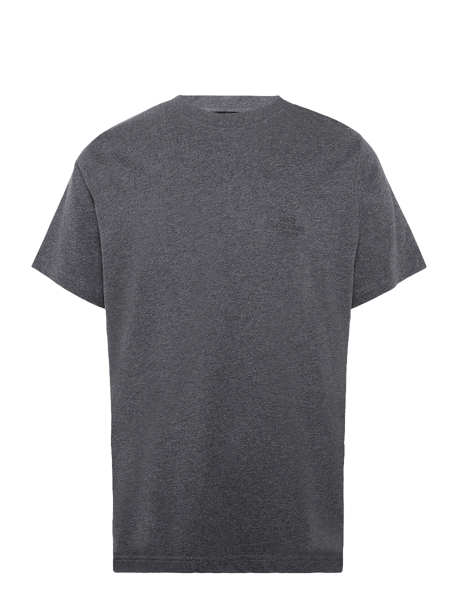 Mads Nørgaard - Cotton Jersey Frode Logo Tee FAV - kortærmede t-shirts - dark grey melange - 0