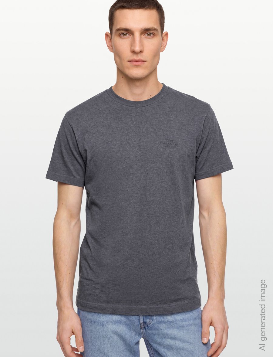 Mads Nørgaard - Cotton Jersey Frode Logo Tee FAV - kortærmede t-shirts - dark grey melange - 3
