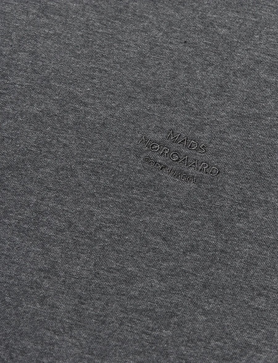 Mads Nørgaard - Cotton Jersey Frode Logo Tee FAV - kurzärmelige t-shirts - dark grey melange - 1