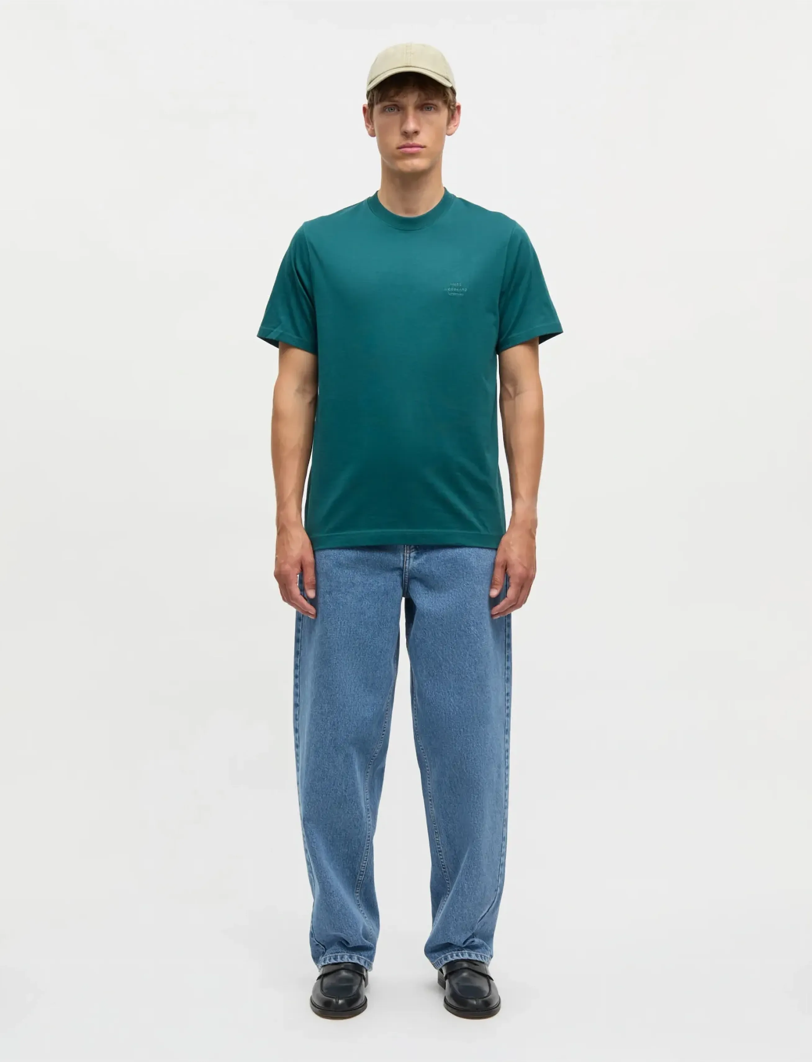 Mads Nørgaard Cotton Jersey Frode Logo Tee FAV - Tøj - DEEP SEA / green