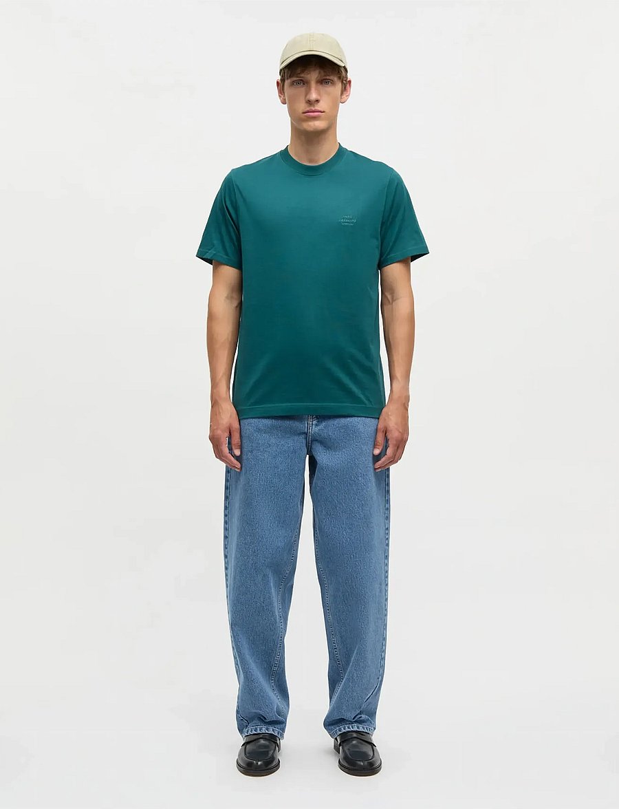 Mads Nørgaard - Cotton Jersey Frode Logo Tee FAV - kurzärmelige t-shirts - deep sea - 0