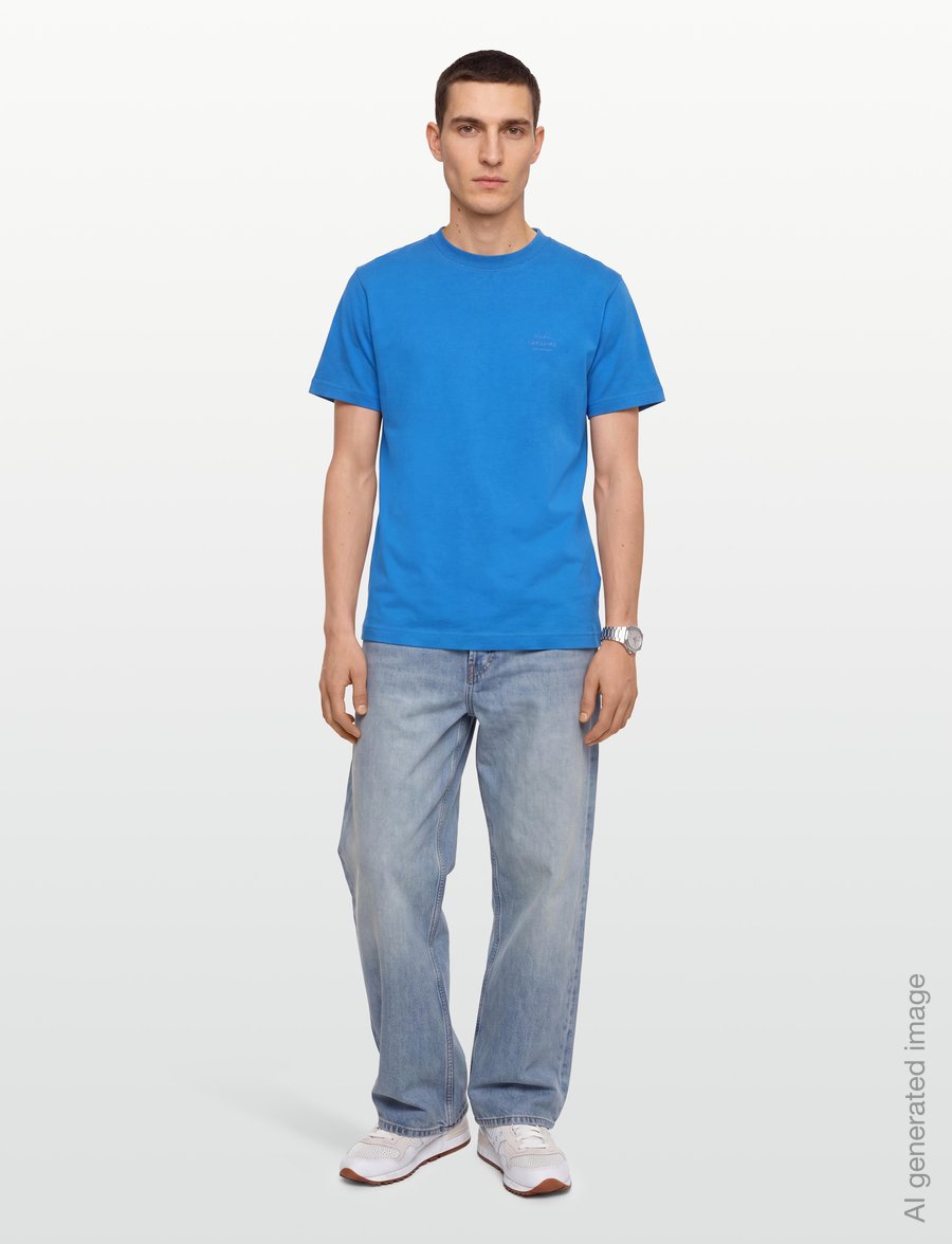 Mads Nørgaard - Cotton Jersey Frode Logo Tee FAV - kurzärmelige t-shirts - lapis blue - 0