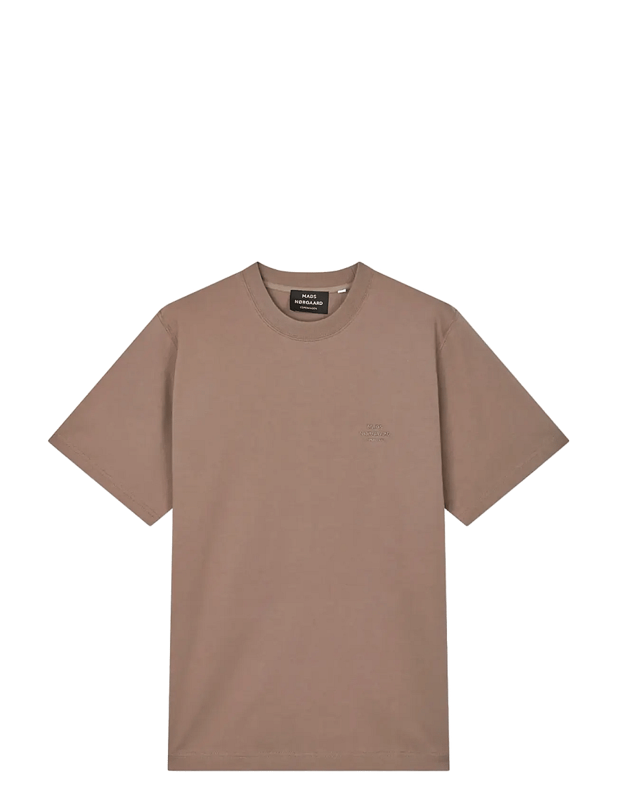 Mads Nørgaard - Cotton Jersey Frode Logo Tee FAV - kurzärmelige t-shirts - walnut - 0