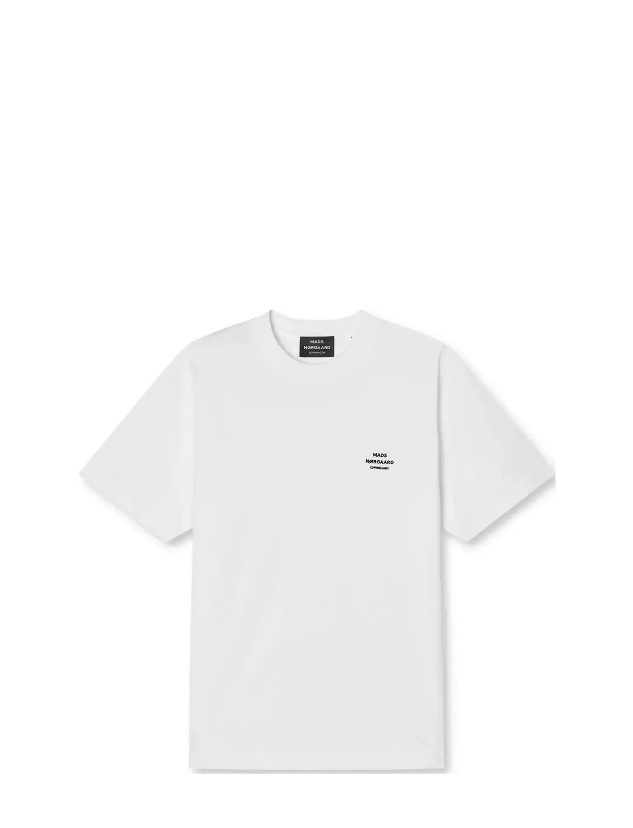 Mads Nørgaard Cotton Jersey Frode Logo Tee Fav, M, T-shirts, Weiß - Short-sleeved, Männerswear
