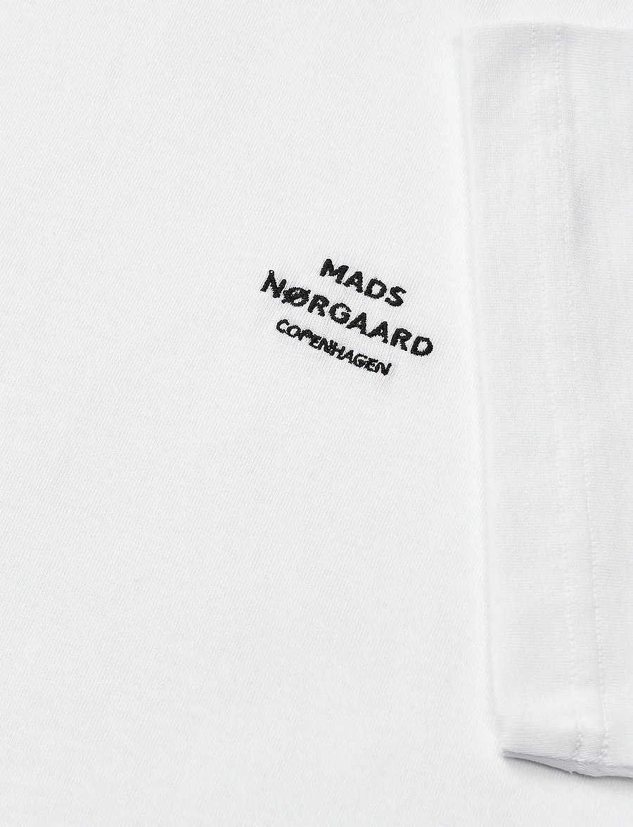Mads Nørgaard - Cotton Jersey Frode Logo Tee FAV - kurzärmelig - white - 1