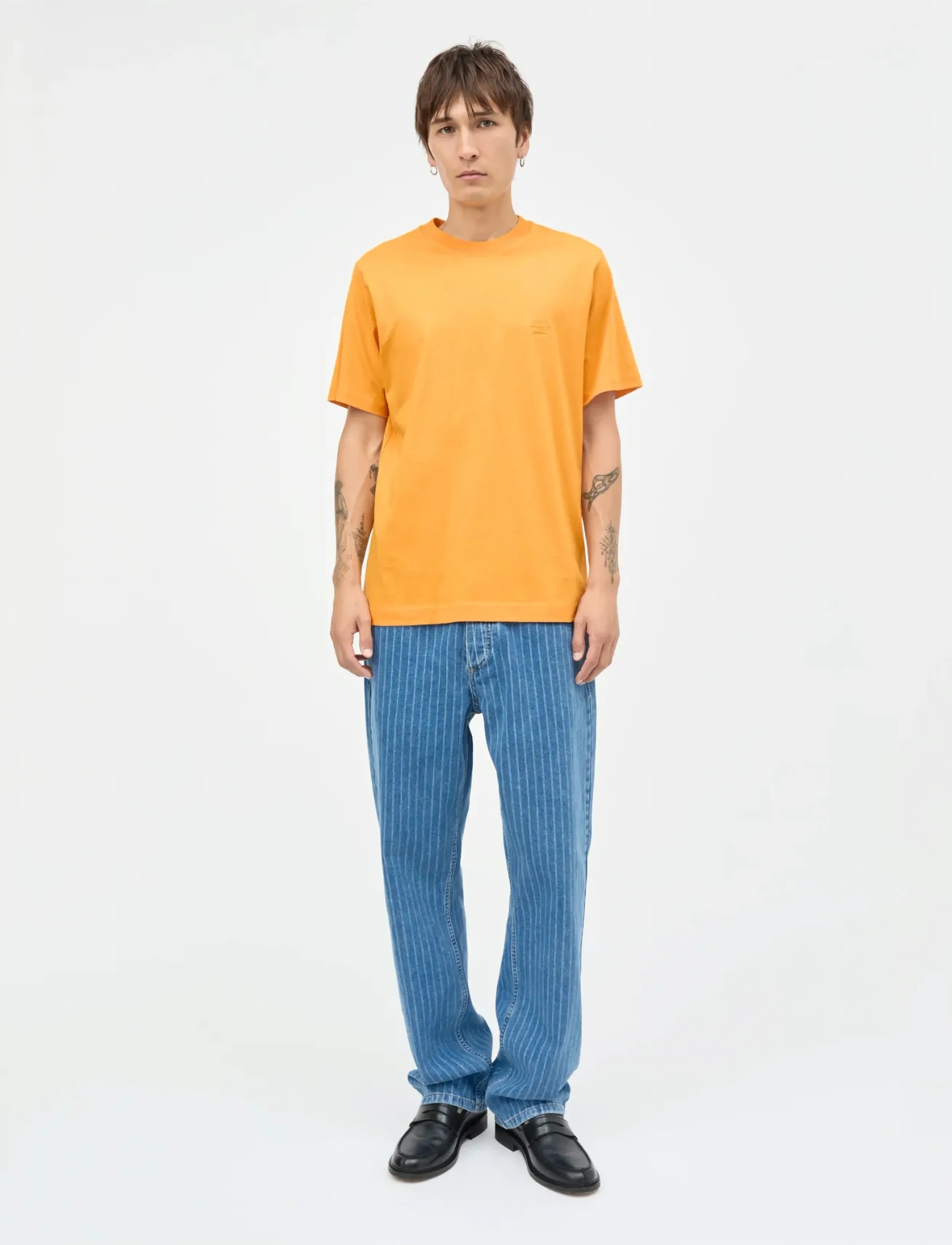 Mads Nørgaard Cotton Jersey Frode Logo Tee FAV - Marškinėliai - ZINNIA / orange