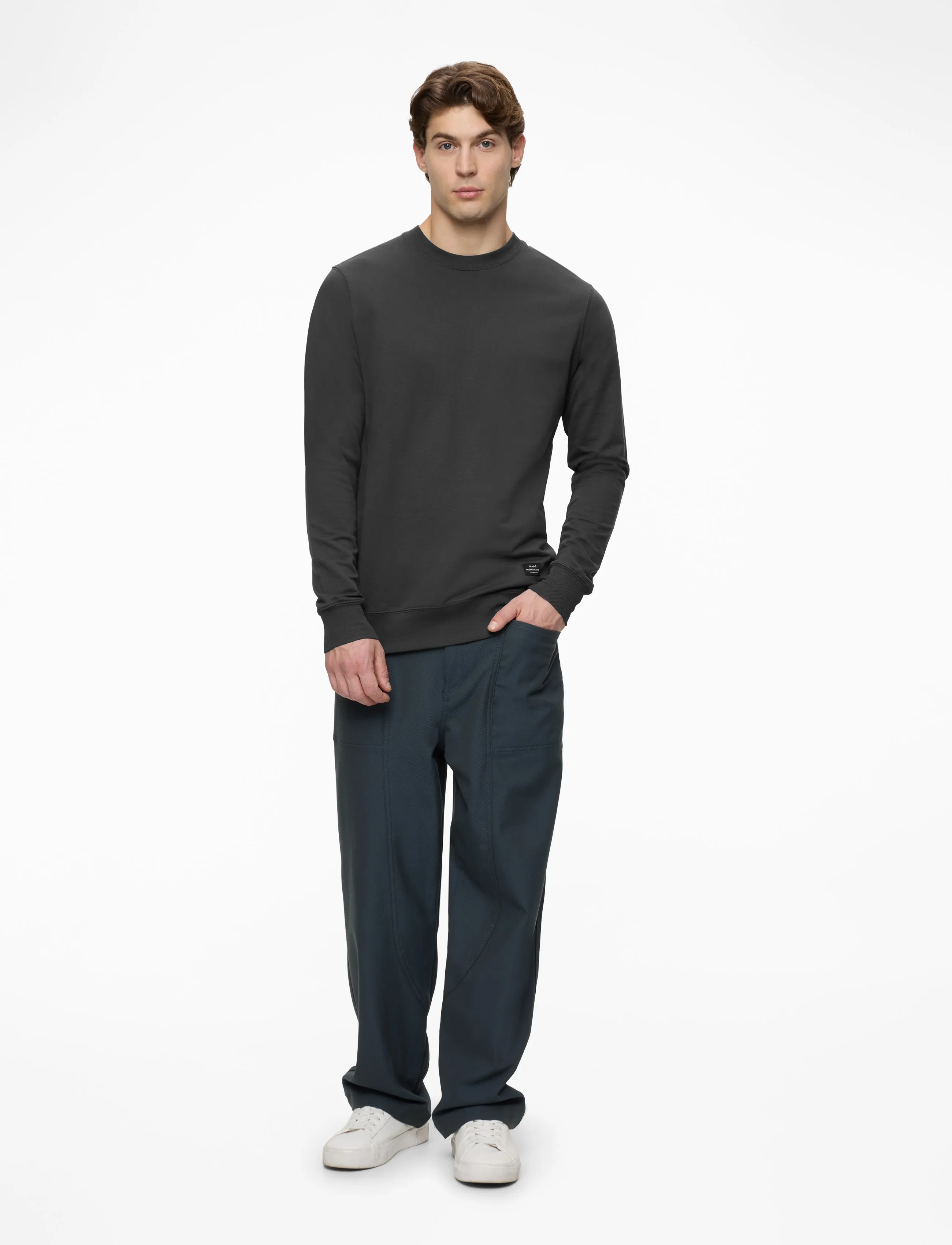Mads Nørgaard - Light Terry Asker Sweat - shoppa efter tillfälle - asphalt - 2
