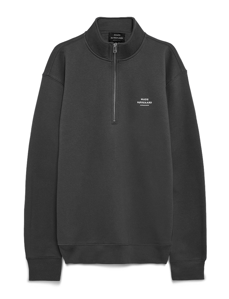 Mads Nørgaard - Standard Half Zip Logo Sweat - shop efter anledning - asphalt - 1