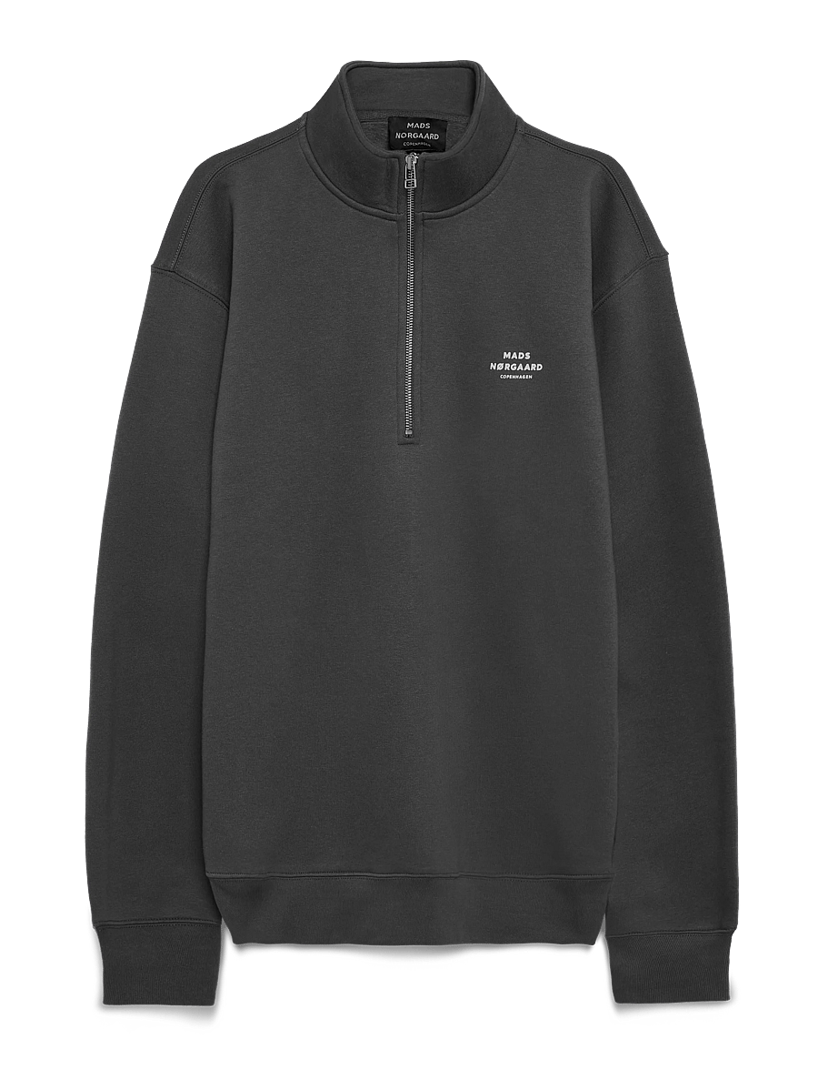 Mads Nørgaard - Standard Half Zip Logo Sweat - shop efter anledning - asphalt - 1