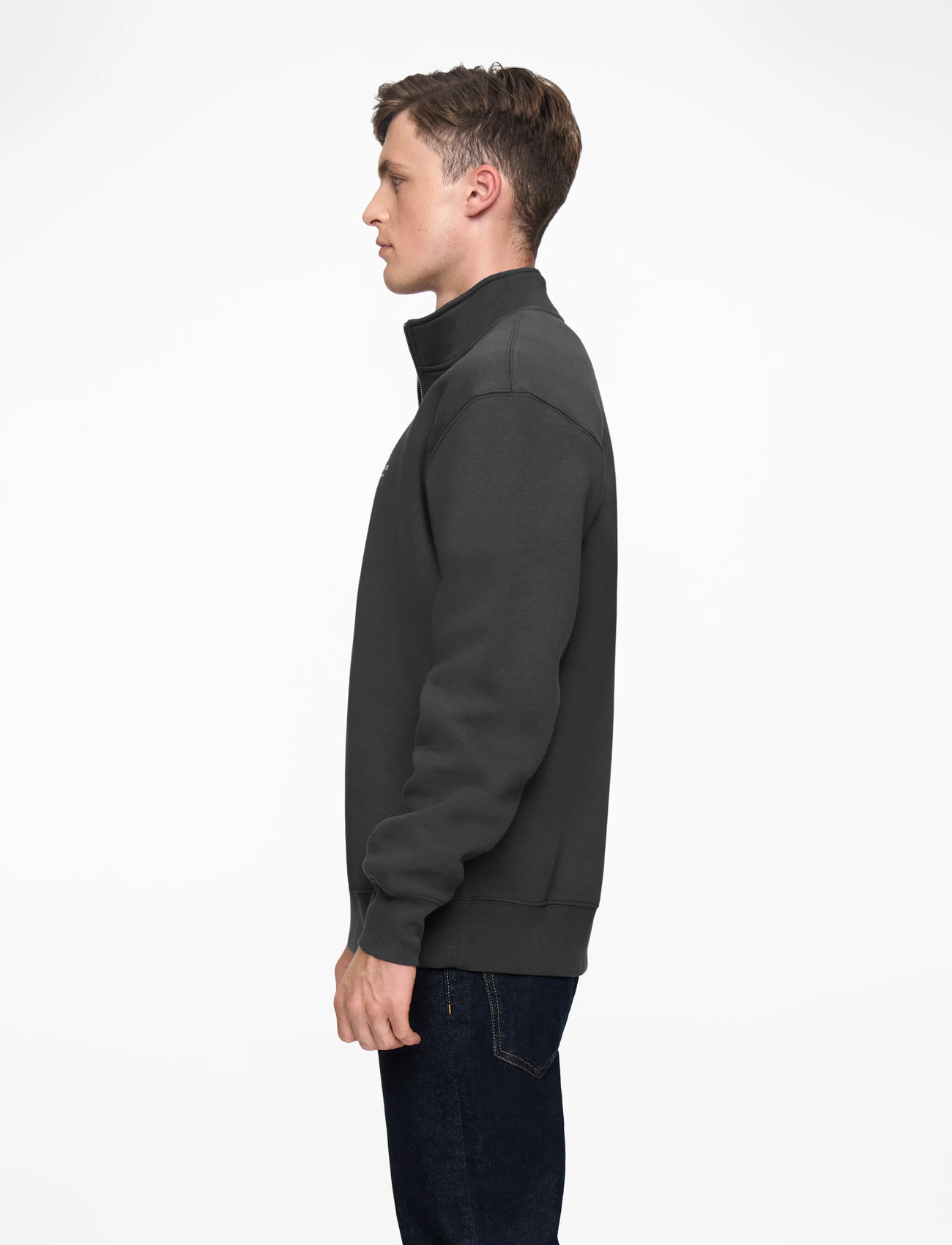 Mads Nørgaard - Standard Half Zip Logo Sweat - shop efter anledning - asphalt - 3