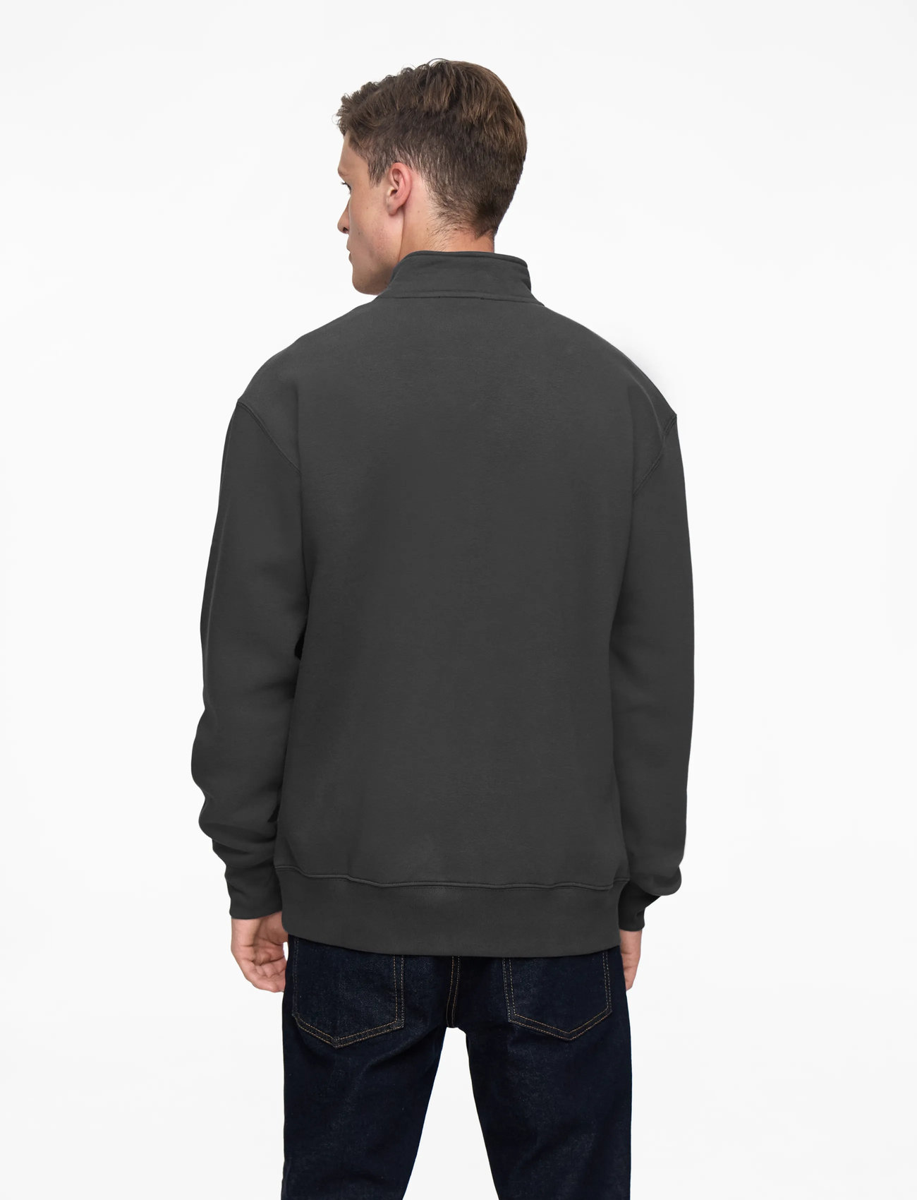 Mads Nørgaard - Standard Half Zip Logo Sweat - shop efter anledning - asphalt - 4