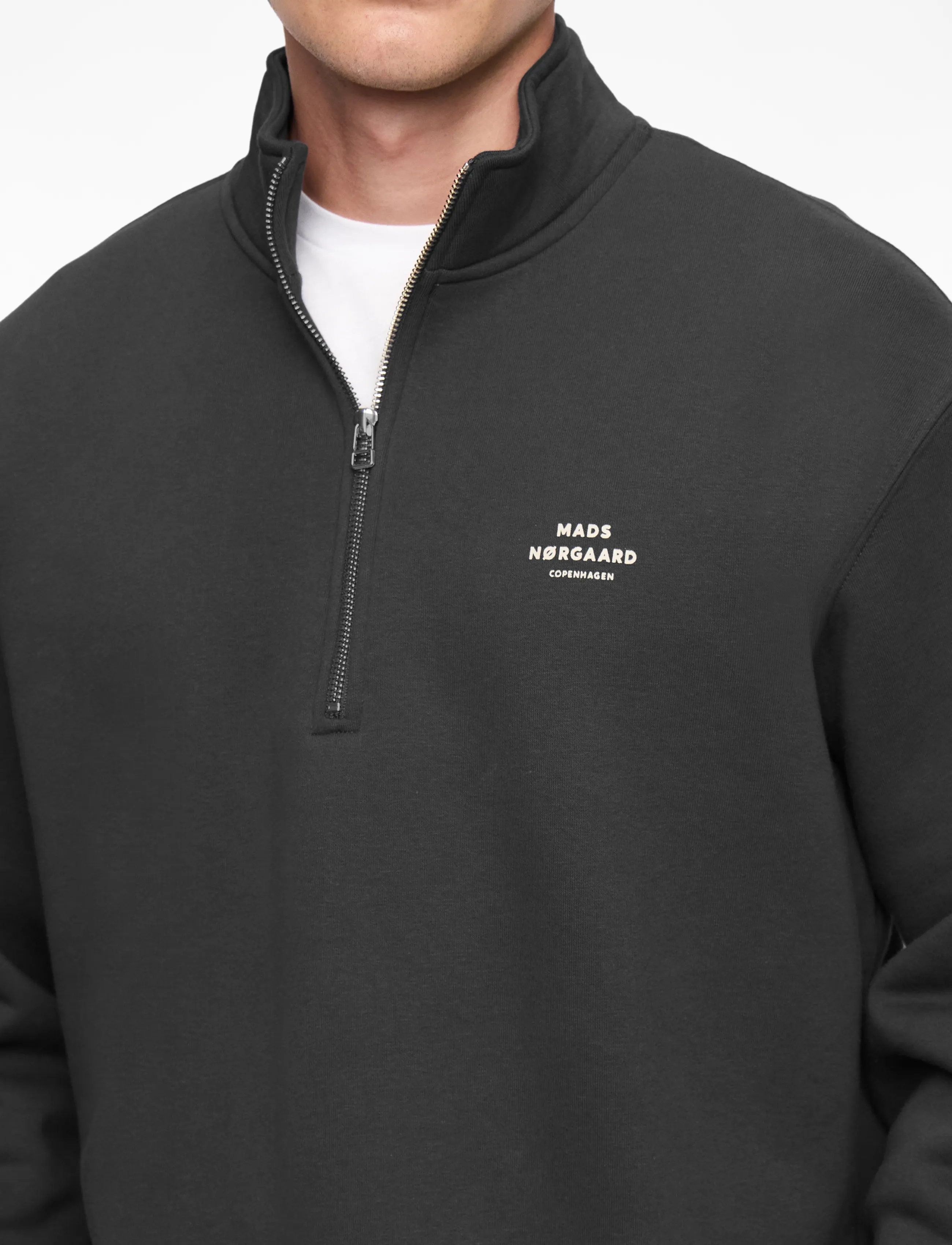 Mads Nørgaard - Standard Half Zip Logo Sweat - osta olukorra järgi - asphalt - 5