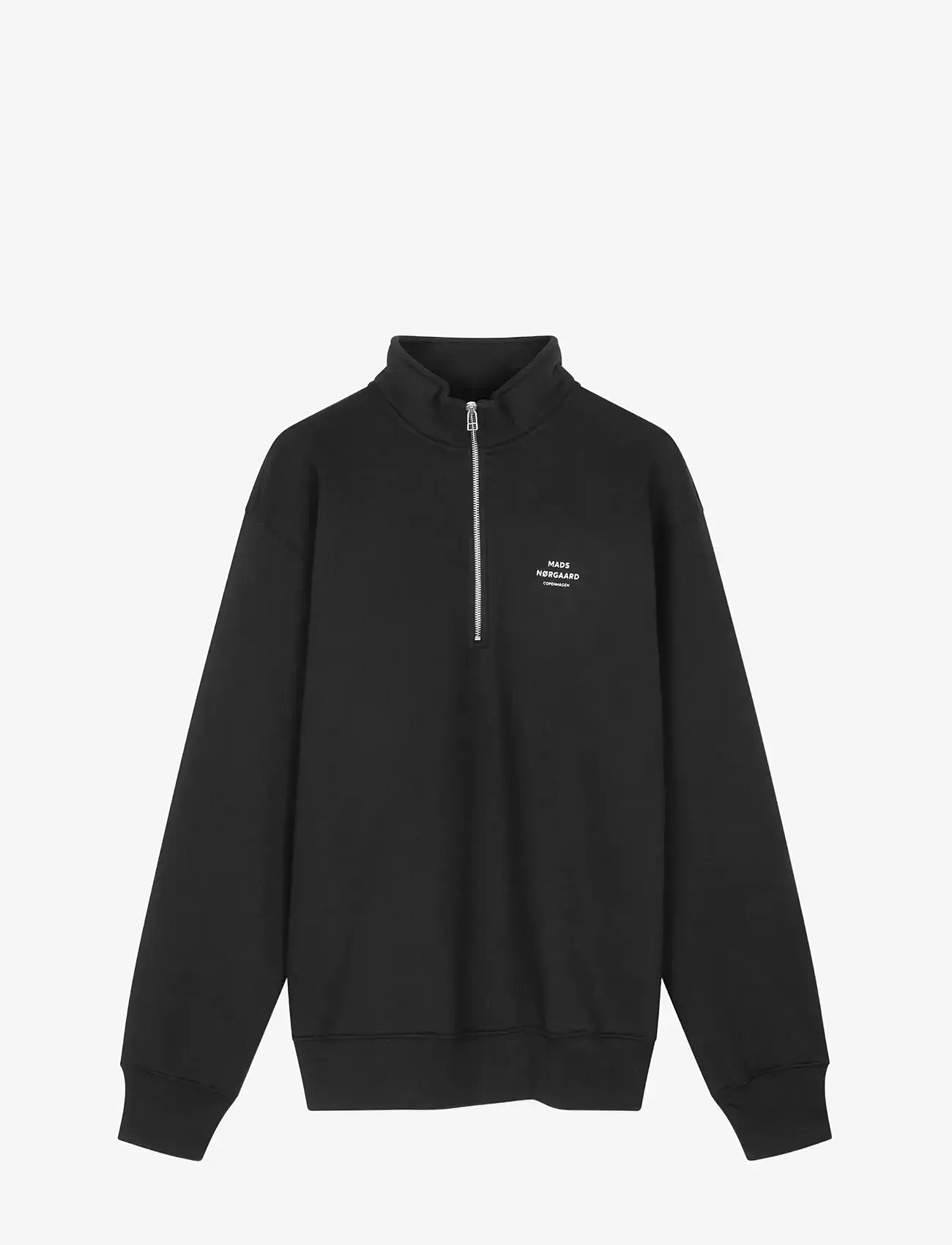 Mads Nørgaard - Standard Half Zip Logo Sweat - shop efter anledning - black - 0