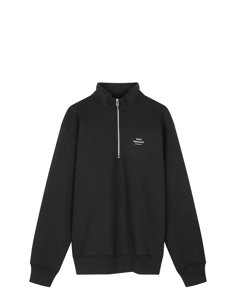 Mads Nørgaard - Standard Half Zip Logo Sweat - shop efter anledning - black - 0