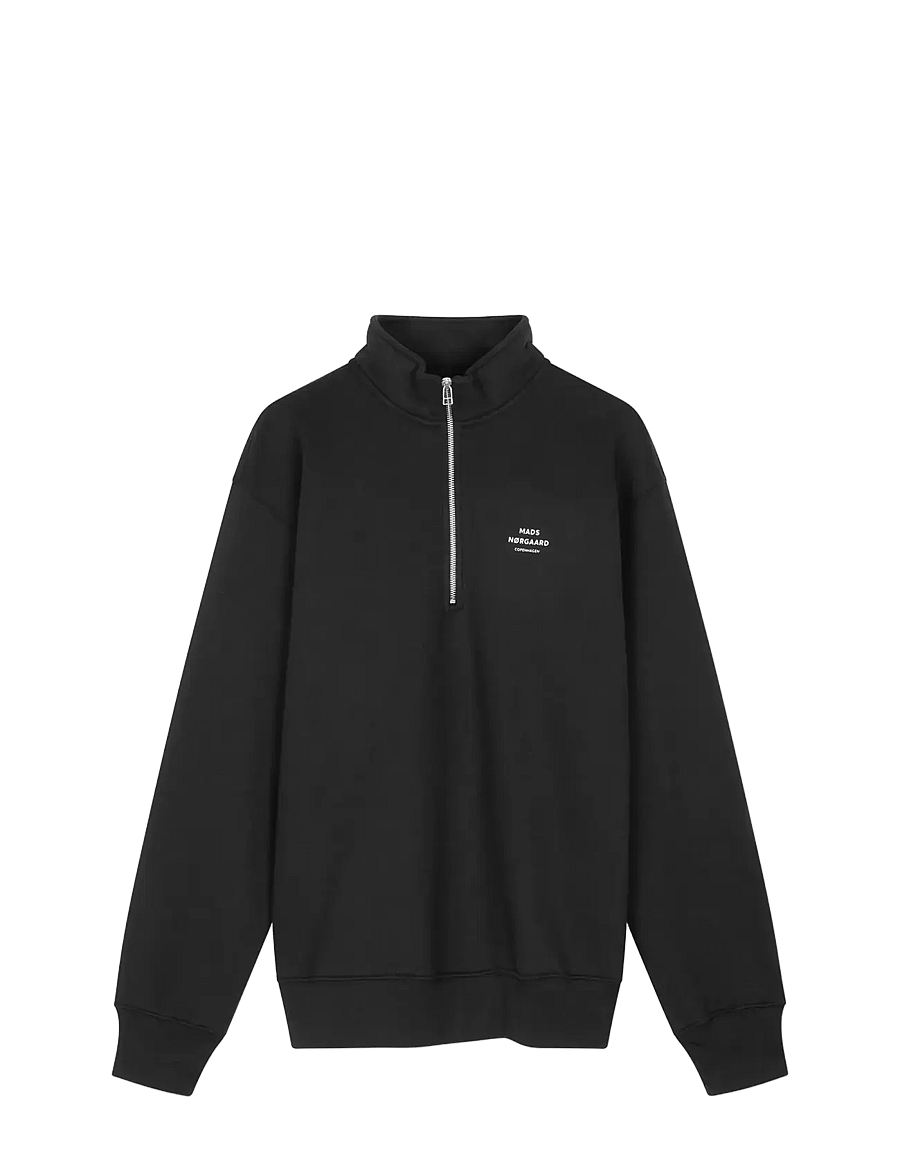 Mads Nørgaard - Standard Half Zip Logo Sweat - nach anlass kaufen - black - 0