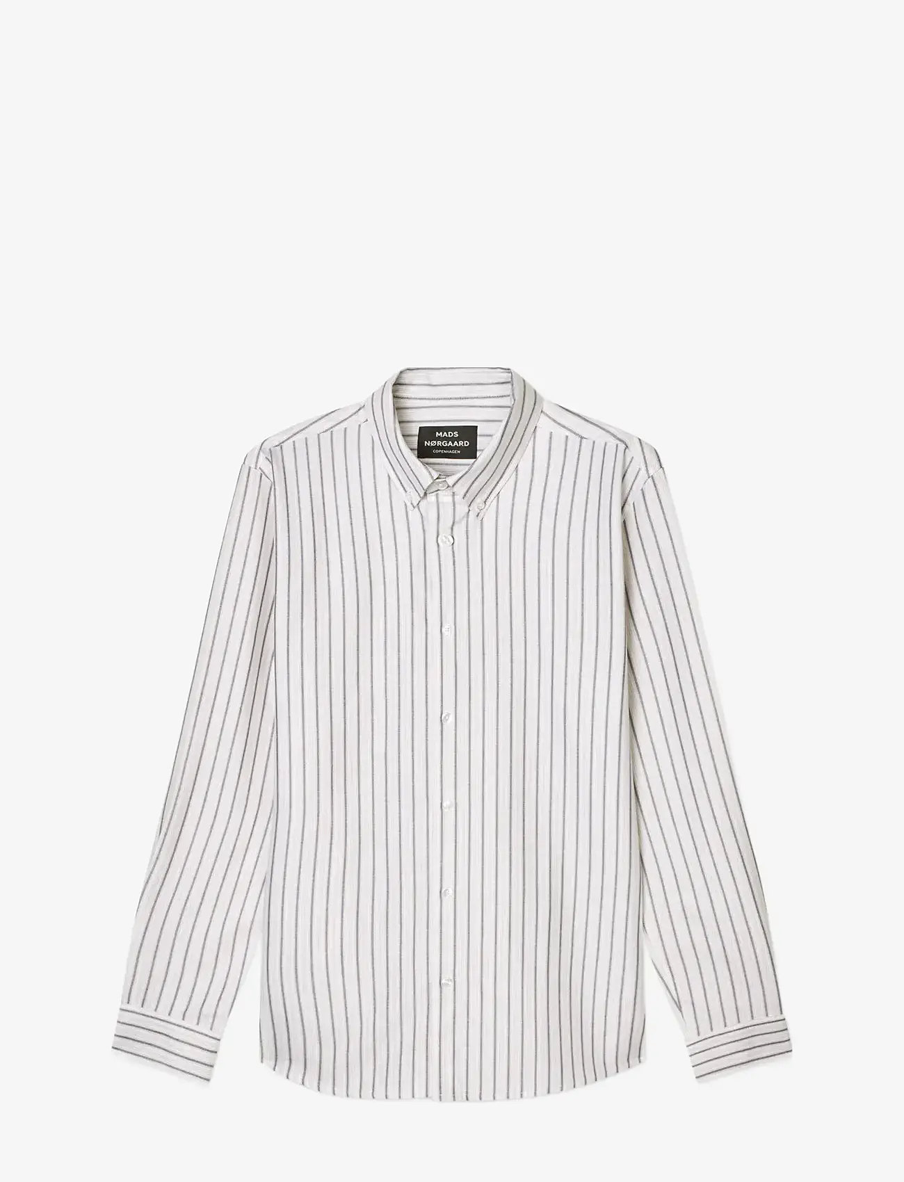 Mads Nørgaard - Cotton Oxford Sune Stripe Shirt BD FAV - stribede skjorter - white/parisian night/rainy day - 1