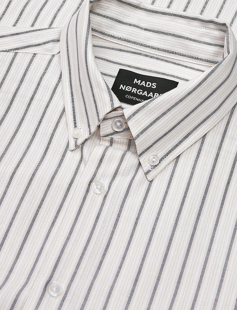 Mads Nørgaard - Cotton Oxford Sune Stripe Shirt BD FAV - stribede skjorter - white/parisian night/rainy day - 3