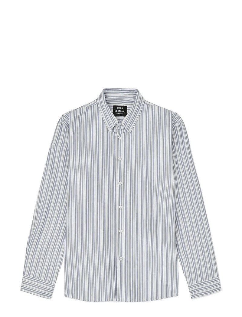 Mads Nørgaard - Cotton Oxford Sune Stripe Shirt BD FAV - triibulised särgid - bright cobalt - 1