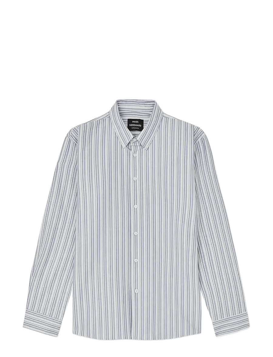 Mads Nørgaard - Cotton Oxford Sune Stripe Shirt BD FAV - chemises à rayures - bright cobalt - 1