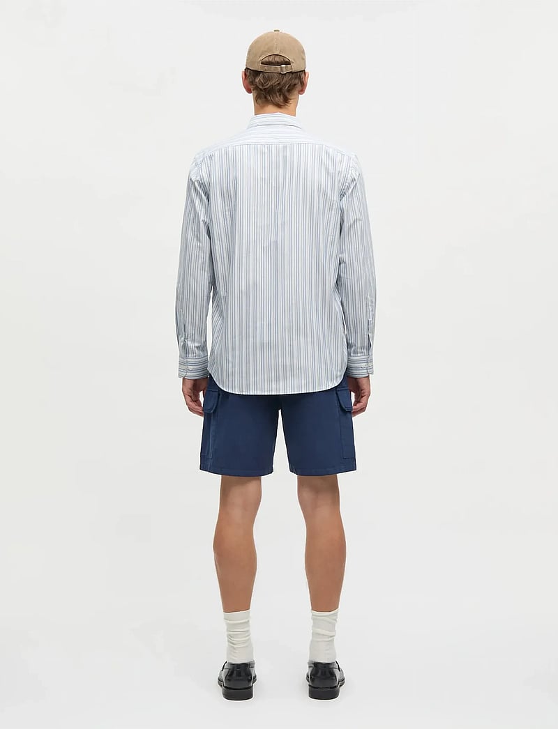Mads Nørgaard - Cotton Oxford Sune Stripe Shirt BD FAV - triibulised särgid - bright cobalt - 2