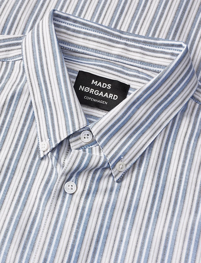 Mads Nørgaard - Cotton Oxford Sune Stripe Shirt BD FAV - triibulised särgid - bright cobalt - 3