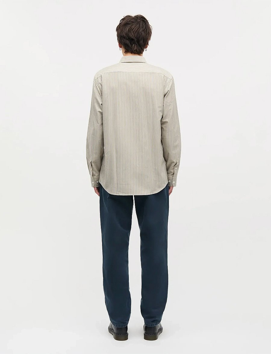 Mads Nørgaard - Cotton Oxford Sune Stripe Shirt BD FAV - chemises à rayures - parisian night/beech - 2