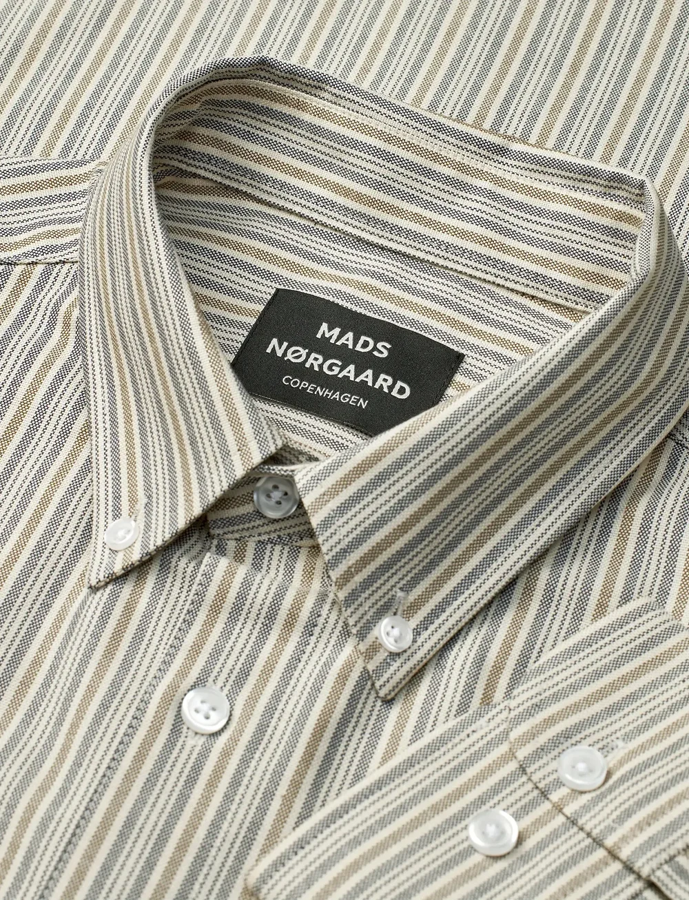Mads Nørgaard - Cotton Oxford Sune Stripe Shirt BD FAV - striped shirts - parisian night/beech - 3