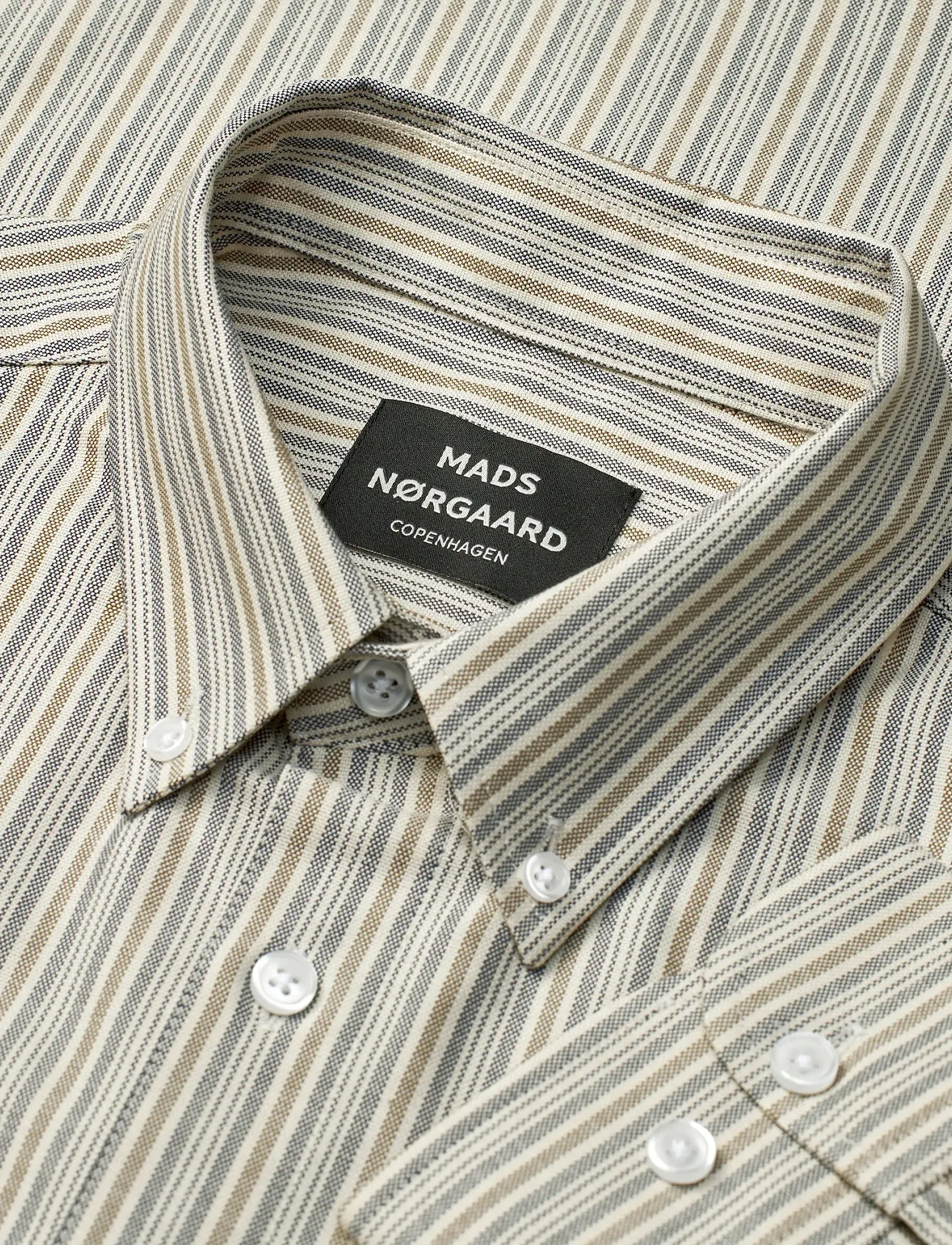 Mads Nørgaard - Cotton Oxford Sune Stripe Shirt BD FAV - chemises à rayures - parisian night/beech - 3