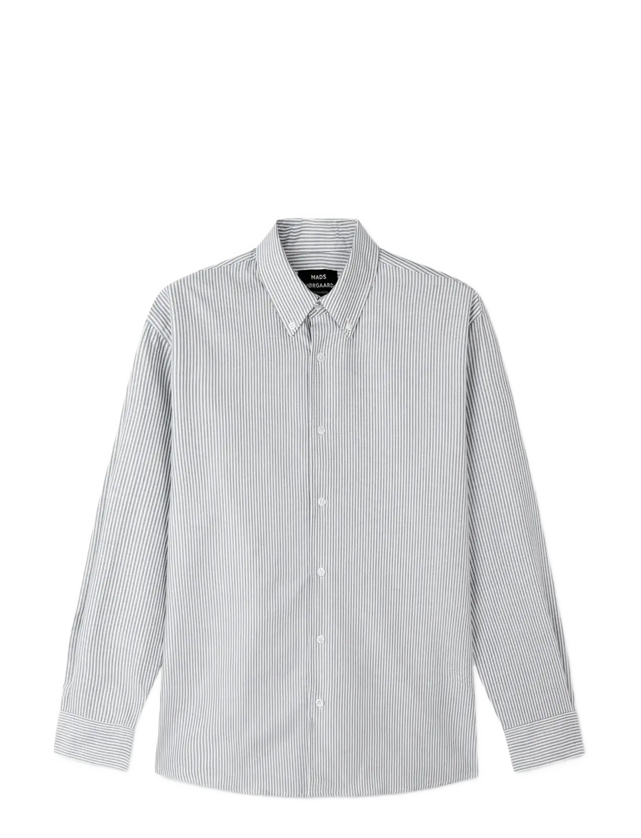 Mads Nørgaard Cotton Oxford Sune Stripe Shirt Bd Fav, Mænd, Button-Down Oxford Skjorte, Grå, Str: L