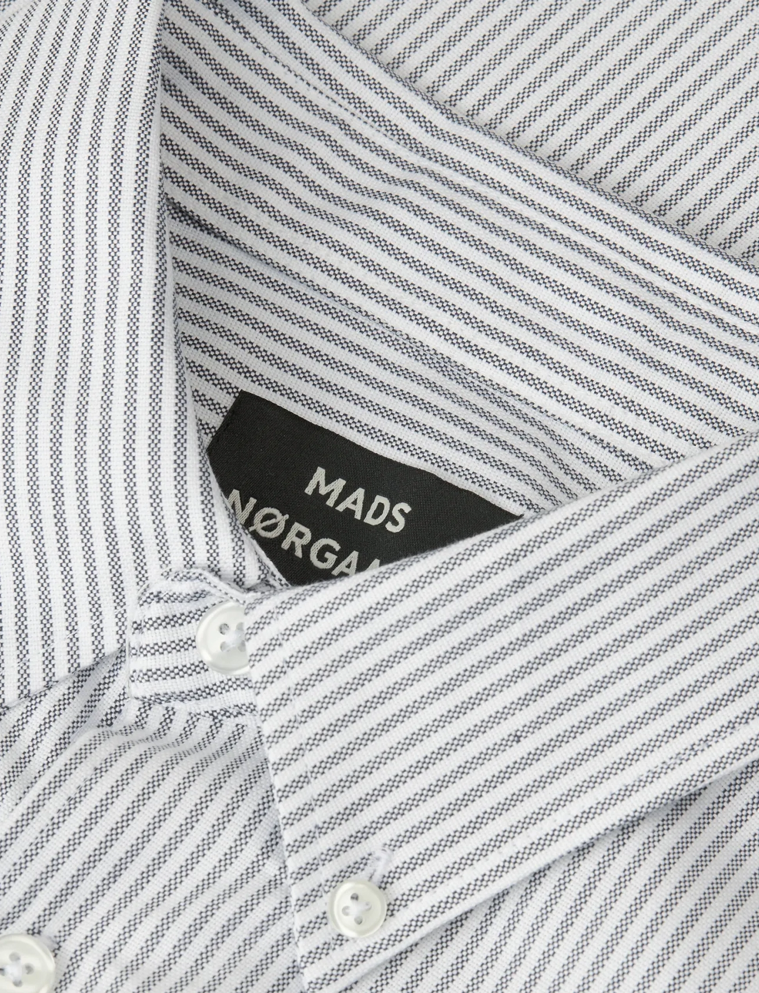 Mads Nørgaard - Cotton Oxford Sune Stripe Shirt BD FAV - stribede skjorter - white/parisian night - 1