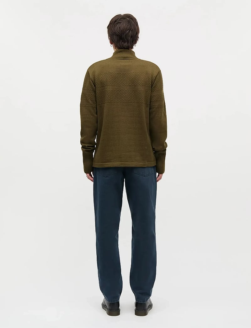 Mads Nørgaard - Wool Klemens Half Zip Knit - hálfrenndar peysur - beech - 2