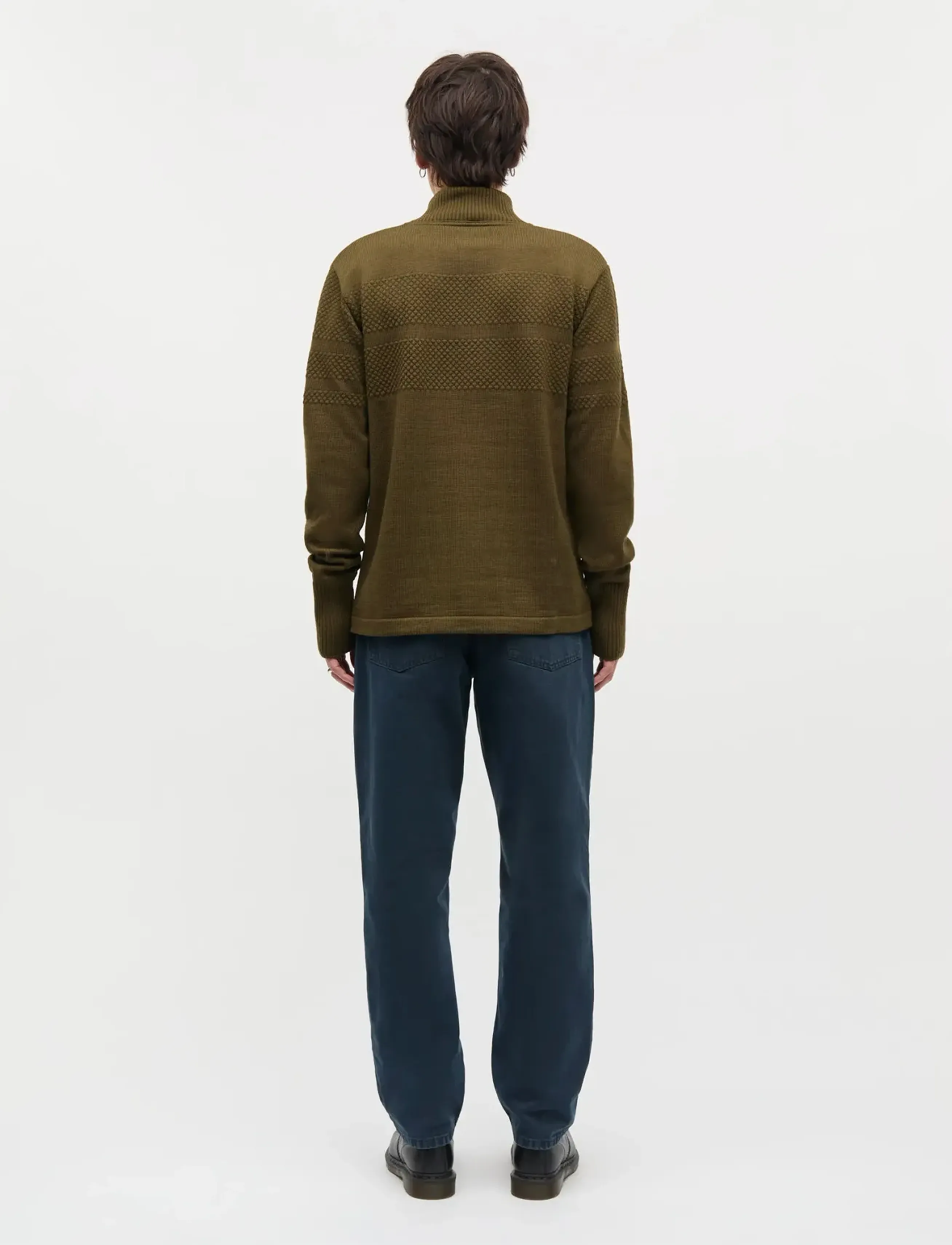 Mads Nørgaard - Wool Klemens Half Zip Knit - pullover mit halbem reißverschluss - beech - 2