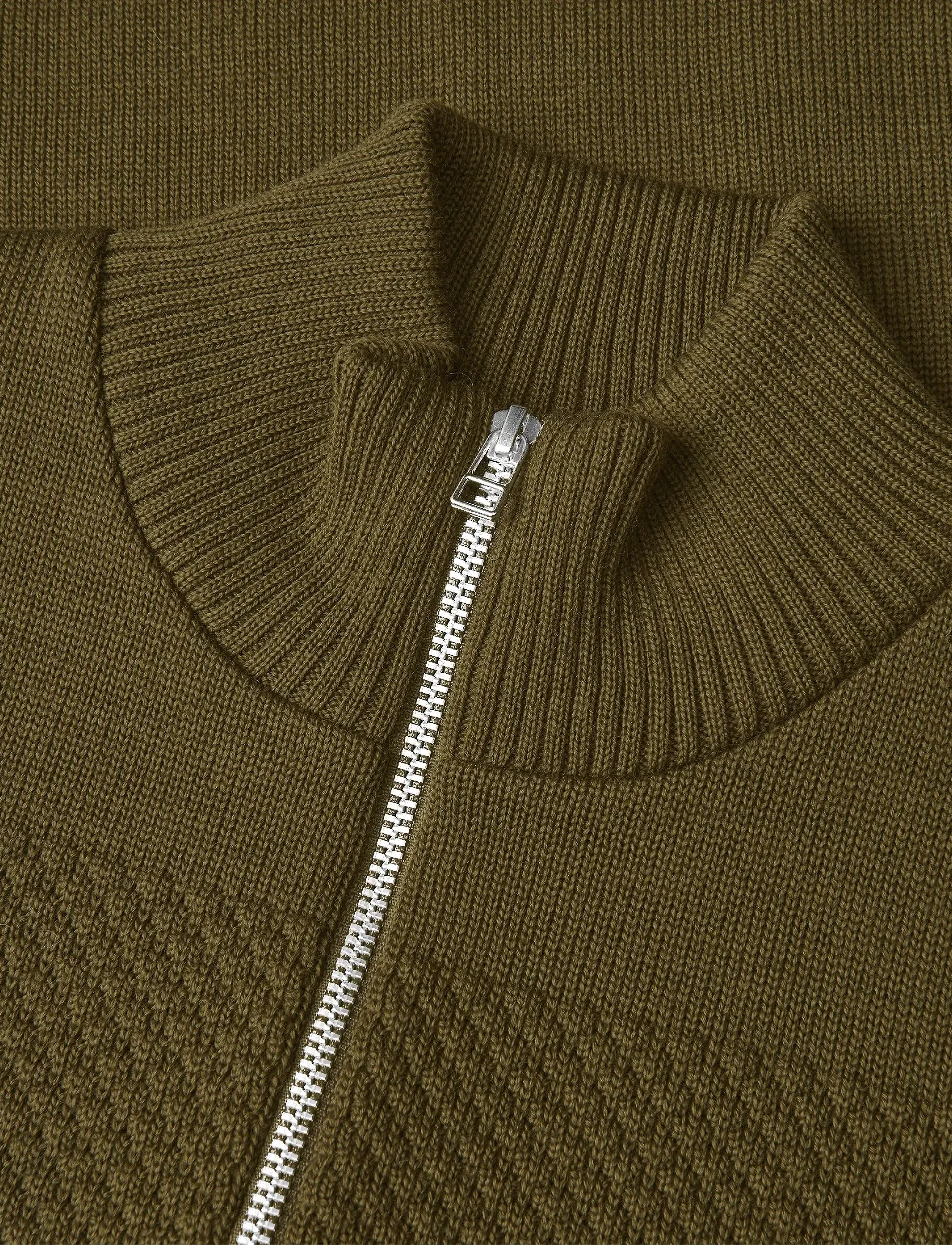 Mads Nørgaard - Wool Klemens Half Zip Knit - pullover mit halbem reißverschluss - beech - 3