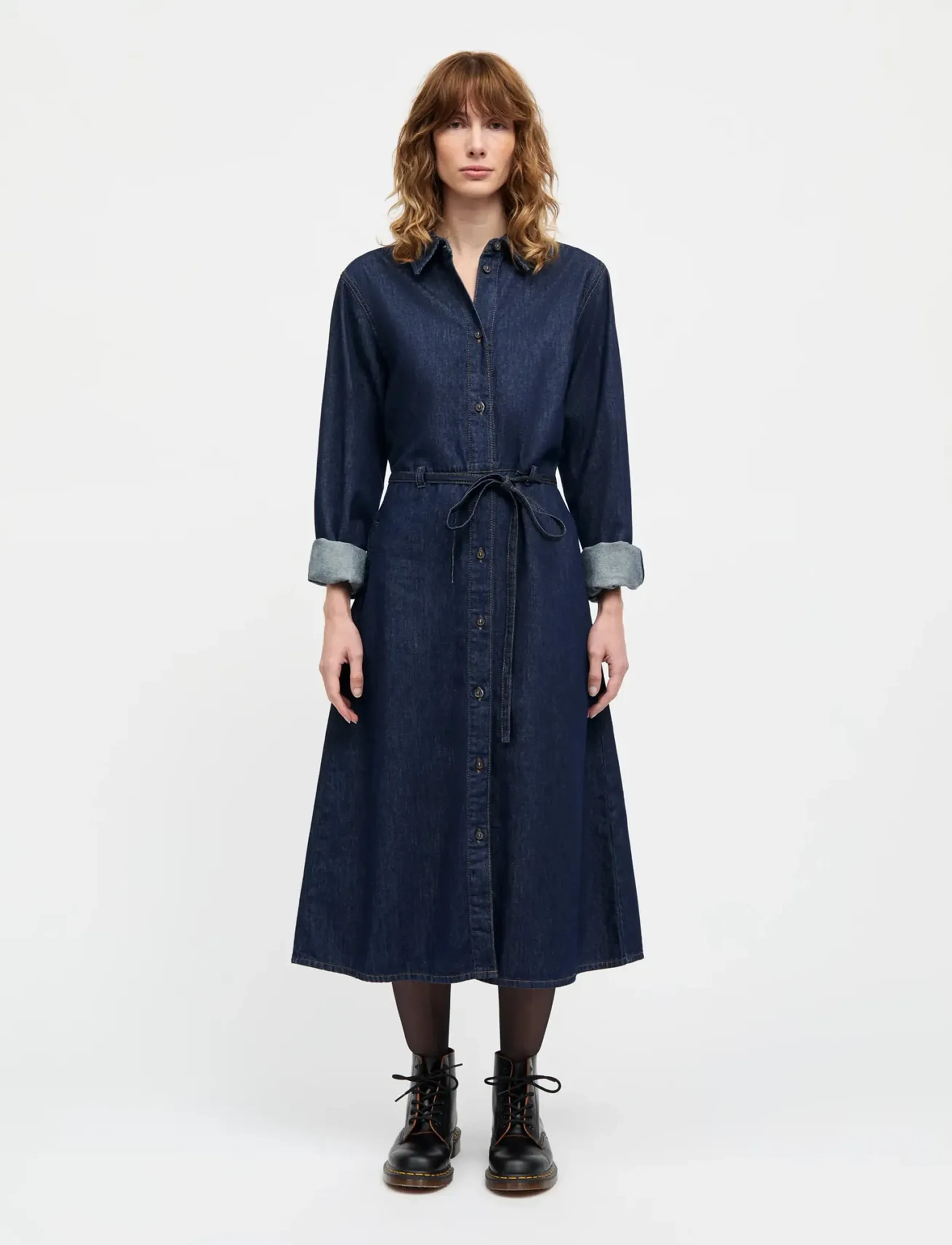 Mads Nørgaard Cosy Denim Svanil Dress - Kjoler - DARK INDIGO / navy