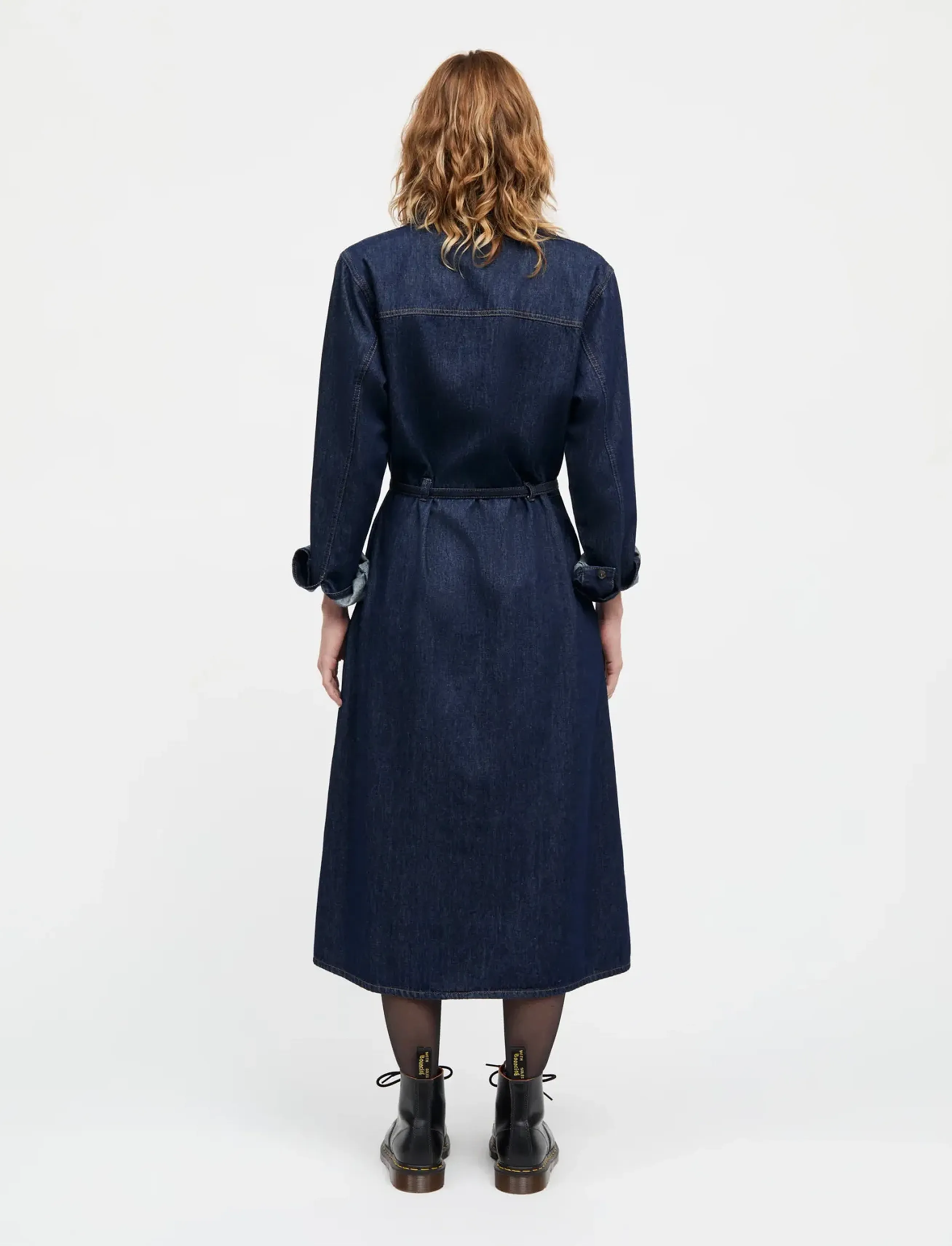 Mads Nørgaard - Cosy Denim Svanil Dress - skjortekjoler - dark indigo - 2