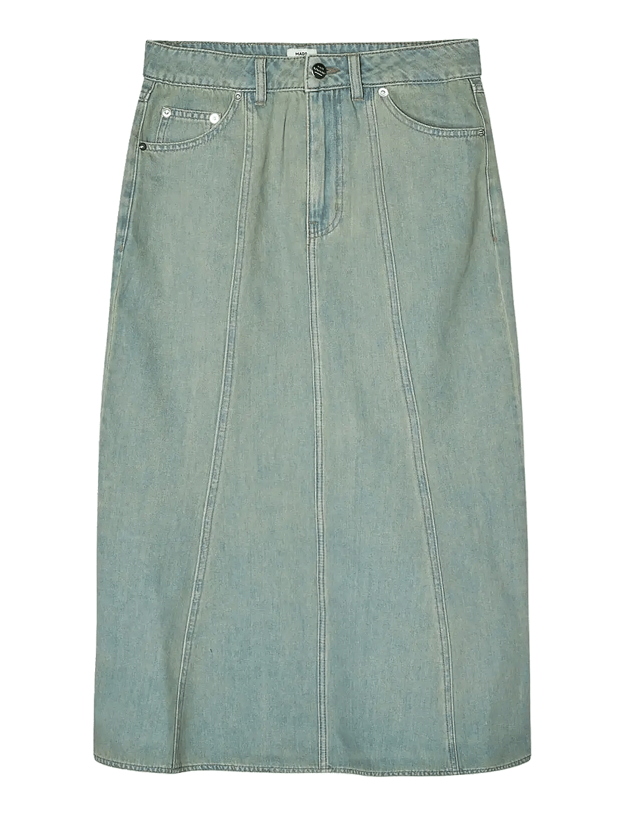Mads Nørgaard - Cosy Denim Solan Skirt - denimnederdele - vintage blue - 1