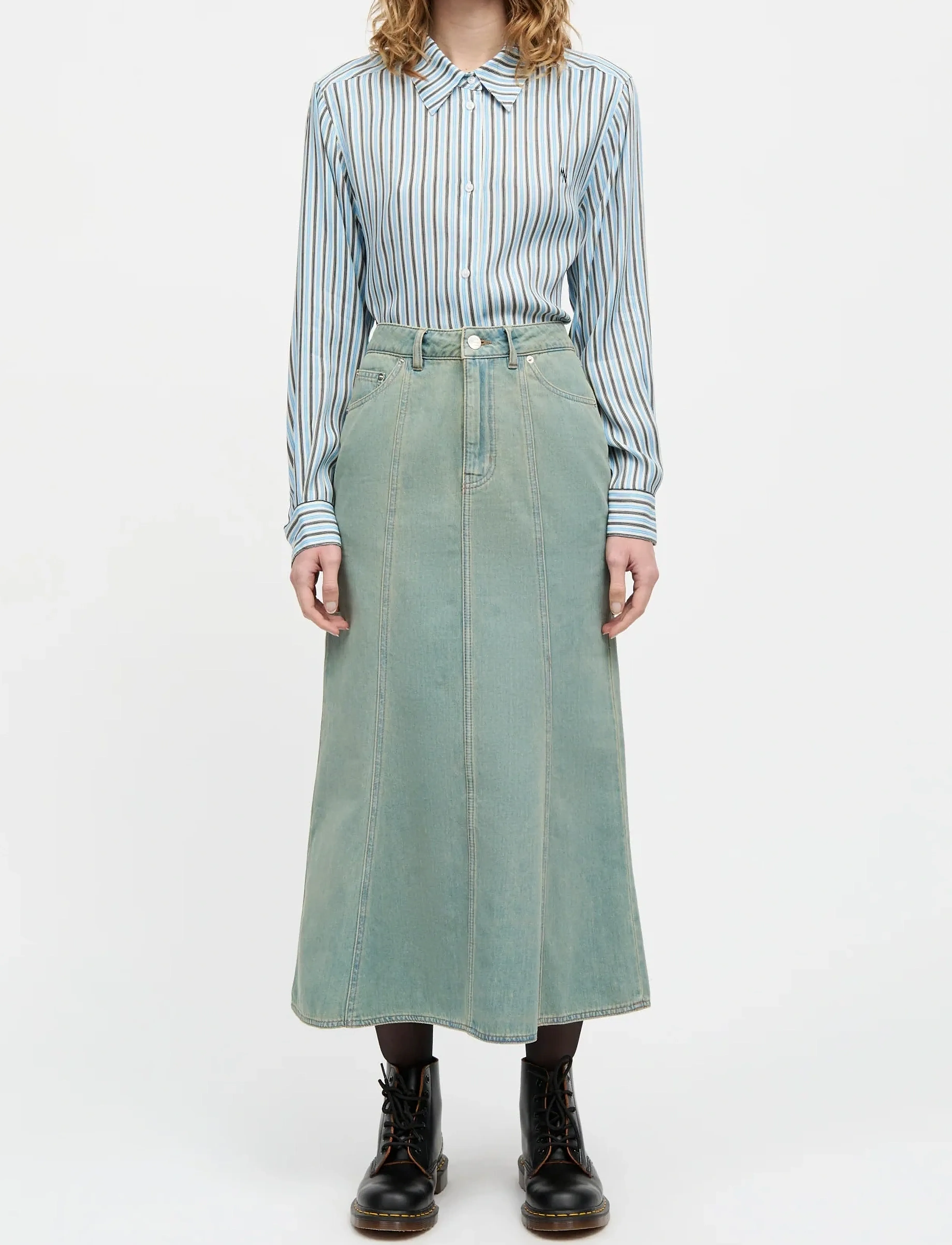 Mads Nørgaard Cosy Denim Solan Skirt - Röcke - VINTAGE BLUE / blue