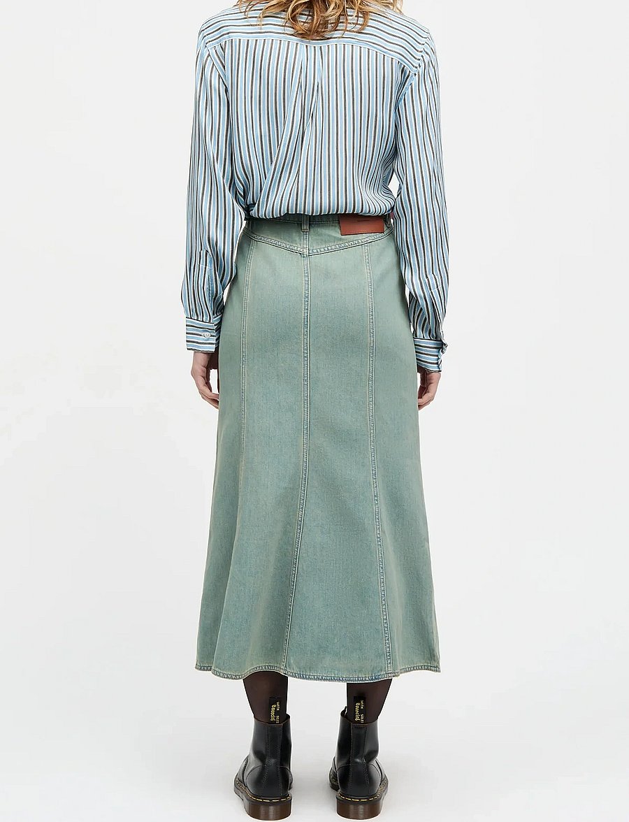 Mads Nørgaard - Cosy Denim Solan Skirt - denimnederdele - vintage blue - 2
