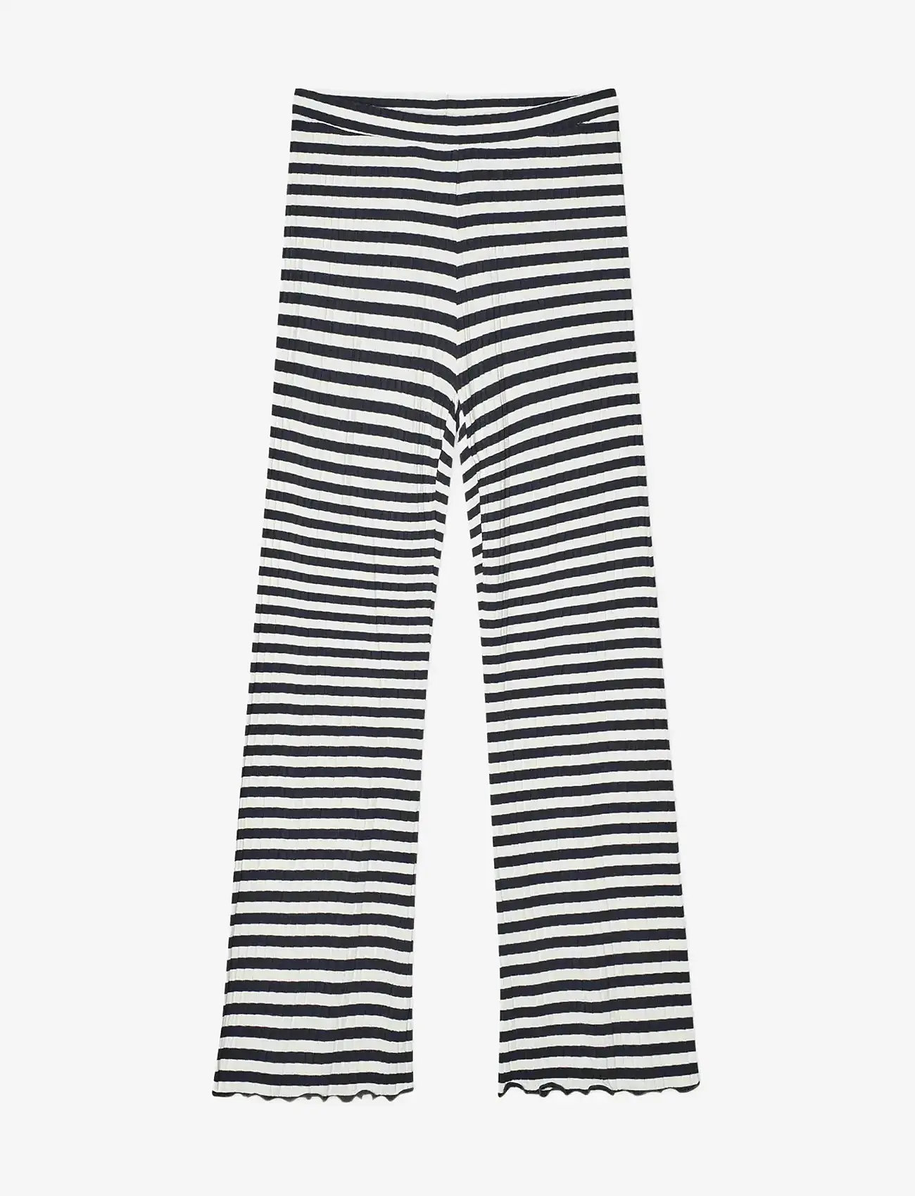Mads Nørgaard - 5x5 Stripe Lonnie Pants - sirge säärega püksid - vanilla ice/parisian night - 1