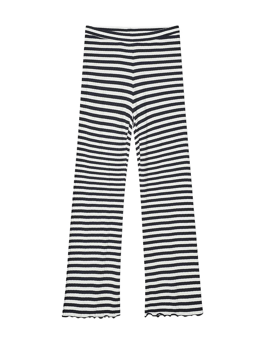 Mads Nørgaard - 5x5 Stripe Lonnie Pants - sirge säärega püksid - vanilla ice/parisian night - 1