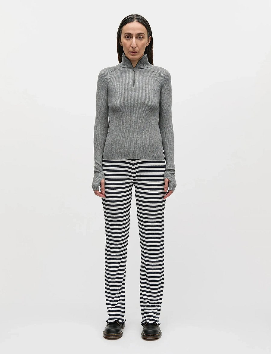 Mads Nørgaard - 5x5 Stripe Lonnie Pants - sirge säärega püksid - vanilla ice/parisian night - 0
